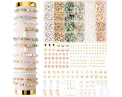 Natuurlijke Amazoniet kralen voor armbanden Edelsteen kralenset voor rijgset Kralenset kralen voor doe-het-zelf armbanden Zelf sieraden maken Kettingen Oorbellen Kettingen voor kinderen Volwassenen
