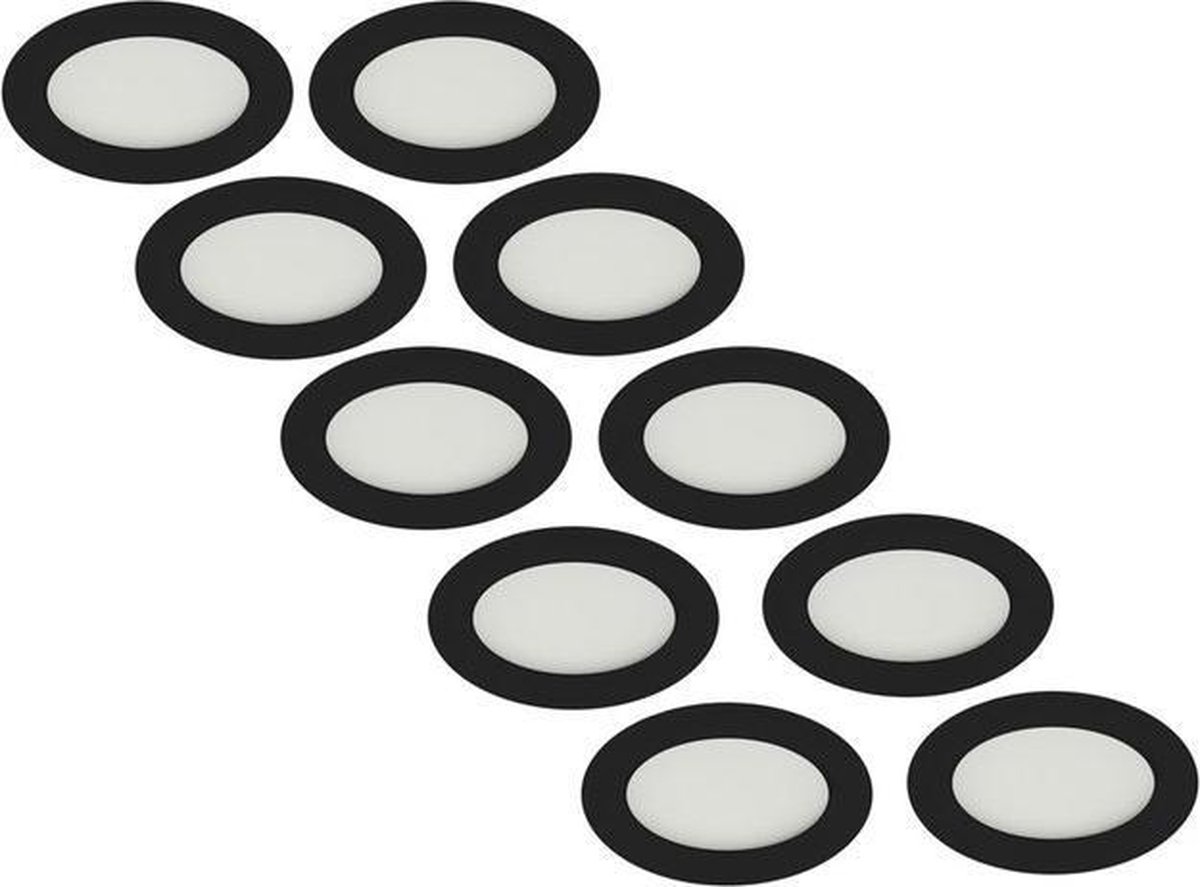 Groenovatie LED Inbouwspot - 3W - Zwart - Rond - Warm Wit - Waterdicht IP65 - 10-Pack