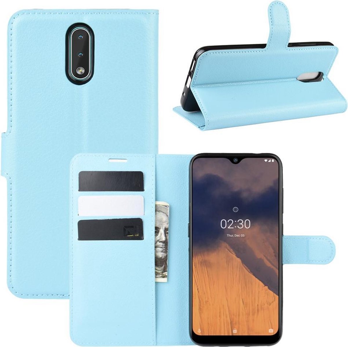 Book Case - Geschikt voor Nokia 2.3 Hoesje - Lichtblauw