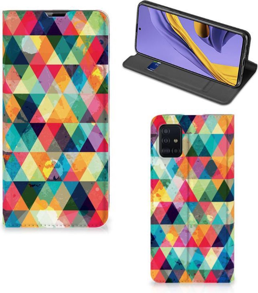 Samsung Galaxy A51 Hoesje met Magneet Geruit