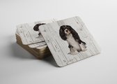 Hond King Charles | Houten Onderzetters 6 Stuks