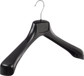 De Kledinghanger Gigant - 80 x Mantel / kostuumhanger kunststof zwart met schouderverbreding, 46 cm