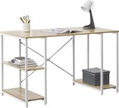 Bureau met 3 planken Aarhus 120x66x75 cm wit en eiken