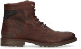 Sacha - Heren - Bruine leren veterboots met details - Maat 44