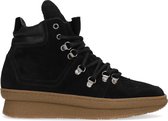 Sacha - Dames - Zwarte suède wedge sneakers - Maat 39