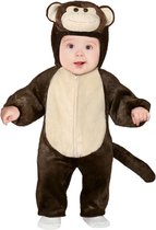Aap/apen kostuum voor peuters 12-18 maanden - Dierenpak onesie/jumpsuit - Verkleedpakken - Bruin