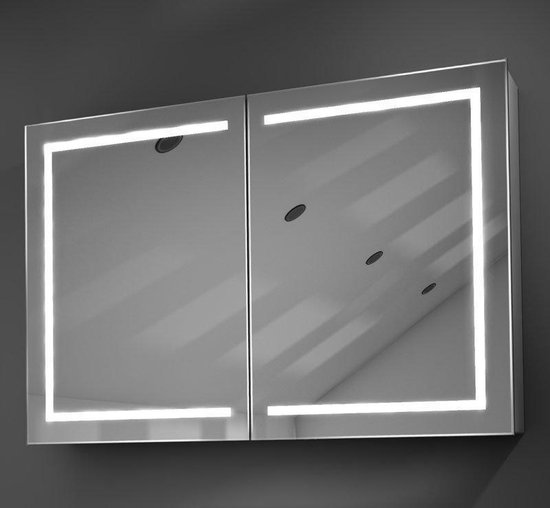 Bedrijfsomschrijving Wereldwijd Knorrig Aluminium badkamer spiegelkast met LED verlichting, verwarming, sensor  en... | bol.com