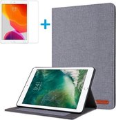 iPad 10.2 inch 2019 / 2020 / 2021 hoes - Book Case met Soft TPU houder + Screenprotector - Grijs