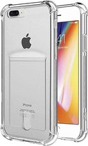 Shock case met pashouder geschikt voor Apple iPhone 7 Plus / geschikt voor Apple iPhone 8 Plus + gratis glazen Screenprotector