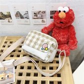 Frisse eenvoudige rooster patroon schattige lolly decoratie canvas schoudertas casual dames messenger bag (rood)