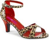 Pleaser Pink Label Pumps -44 Shoes- DIVINE-435 Paaldans schoenen Creme/Rood