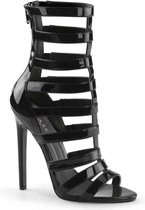 EU 40 = US 10 | SEXY-52 | 5 Heel Closed Back Strappy Cage Sandal, Back Zip