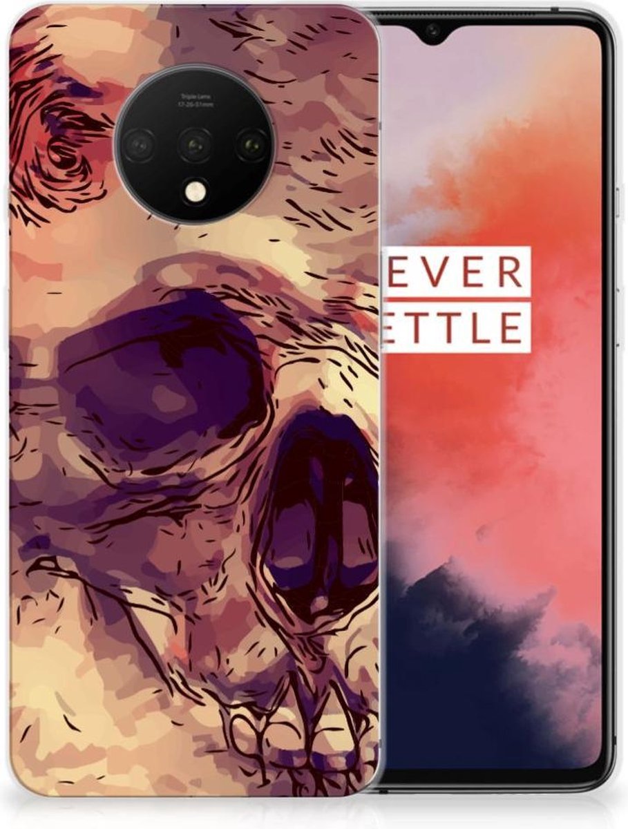 Silicone Back Case OnePlus 7T Skullhead