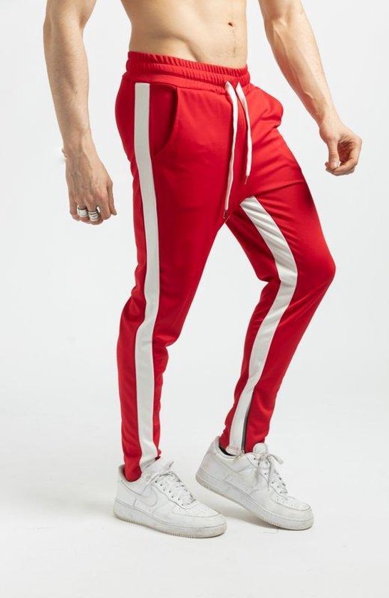 Trainingsbroek heren - Red Vintage Side Striped - Frilivin Paris Elite  Gymwear | bol.com