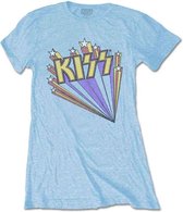 Kiss - Stars Dames T-shirt - XL - Blauw