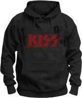 Kiss Hoodie/trui -XXL- Slashed Logo Zwart