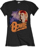 David Bowie - Retro Bowie Dames T-shirt - XL - Zwart