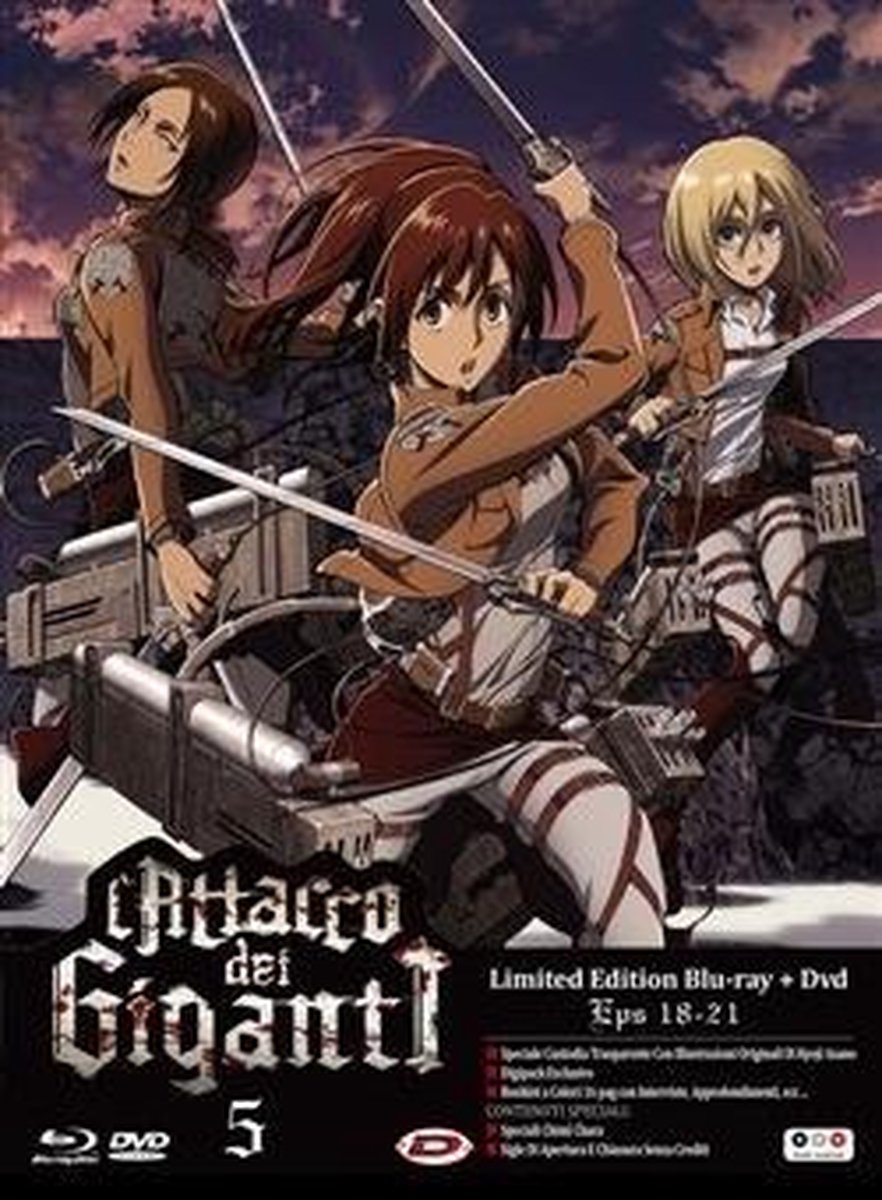 laFeltrinelli L' Attacco dei Giganti #05 (Eps 18-21) (Limited Edition) (Blu-Ray+dvd) Italiaans, Japans