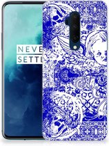 Silicone Back Case OnePlus 7T Pro Angel Skull Blue