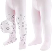 Soft Touch 2-pack Babypanty's - roze met zilveren bloemetjes en effen roze-62/68