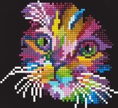 Diamond Painting Volwassenen - Ronde Steentjes - Volledig Pakket - Hobby - Diamond Dotz® - LA50460 - Dieren- Gekleurde kat 20.32 x 20.32cm