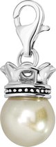 Quiges - 925 Argent Charm Charm Pendentif Art perle avec la Kroon - HC247