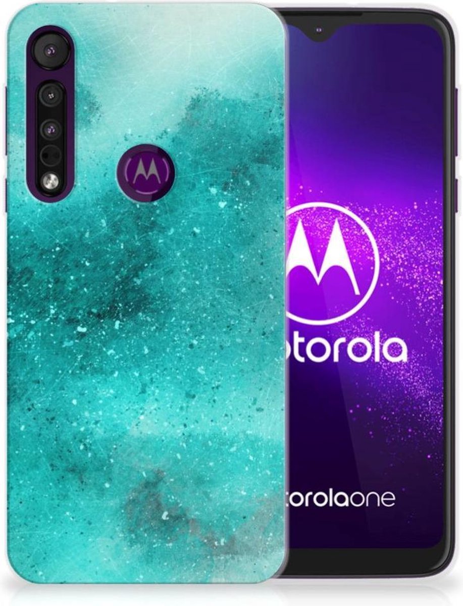 Hoesje maken Motorola One Macro Painting Blue