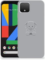 Google Pixel 4 Telefoonhoesje met Naam Grijs Baby Olifant