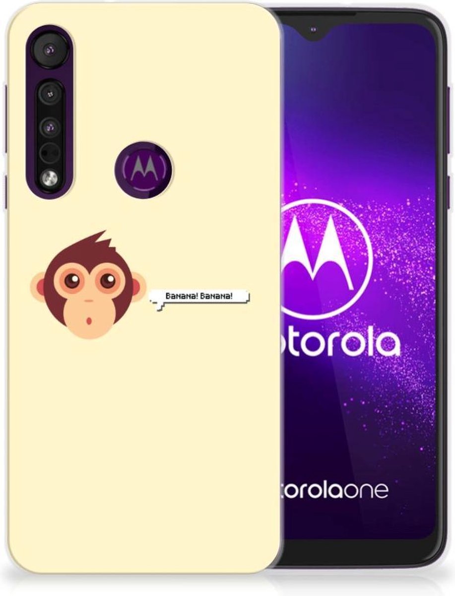 Motorola One Macro Telefoonhoesje met Naam Monkey
