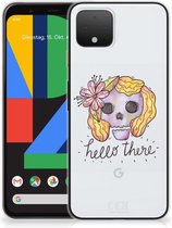 Google Pixel 4 Silicone Back Case Boho Skull