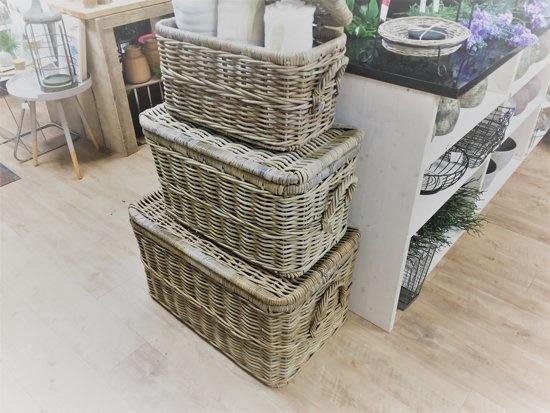 Woonexpress Panier de rangement KUBU - 40 L - Gris