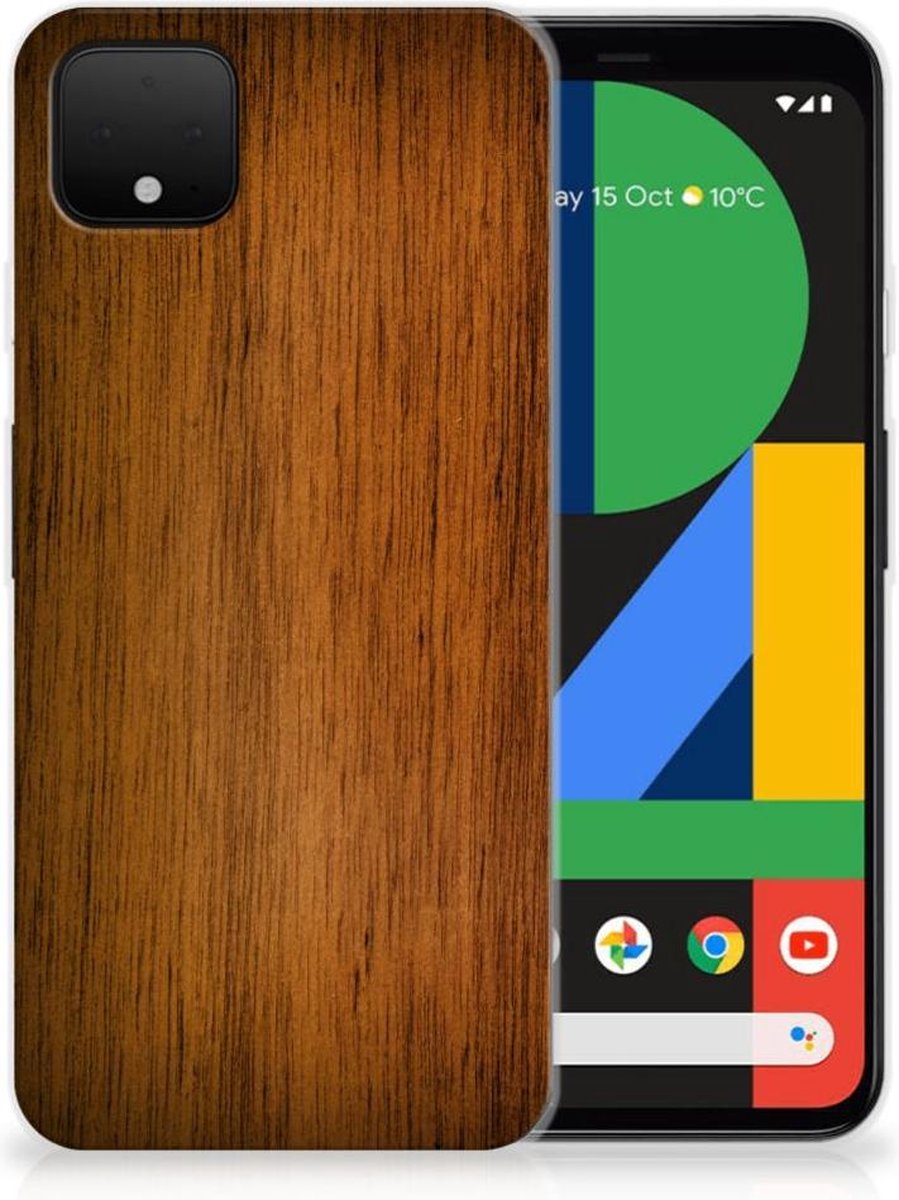 Google Pixel 4 XL Bumper Hoesje Donker Hout