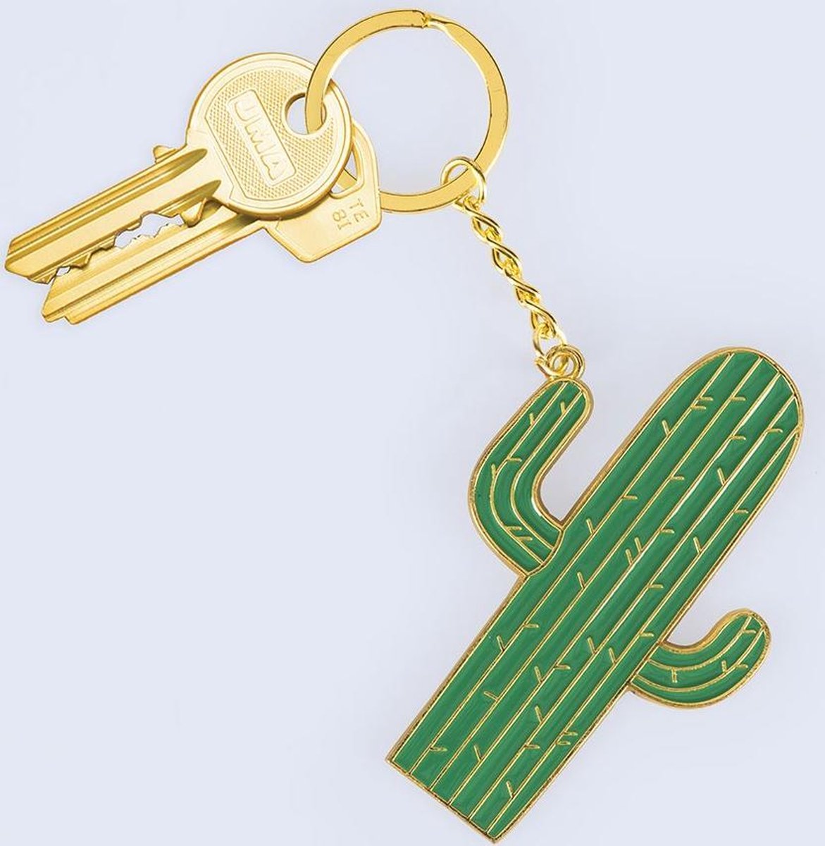 Doiy Sleutelhanger Oversized Cactus 11,8 Cm Staal/zink Groen