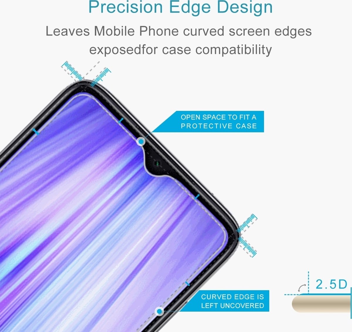 Mobigear Screenprotector geschikt voor Xiaomi Redmi Note 8 Pro Glazen | Mobigear Screenprotector - Case Friendly