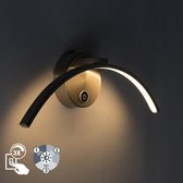 QAZQA arch - Moderne LED Dimbare Wandlamp  met Dimmer voor binnen - 1 lichts - D 70 mm - Staal -  Woonkamer | Slaapkamer | Keuken