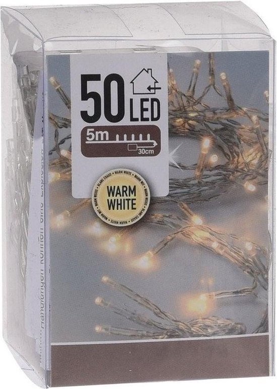 Kerstverlichting op batterij met timer warm wit 50 lampjes - Warm witte...  | bol.com
