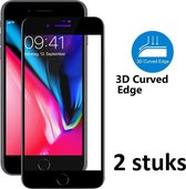 4mobilez Iphone 7/8 set 2x Premium screenprotector  3D full cover Zwart