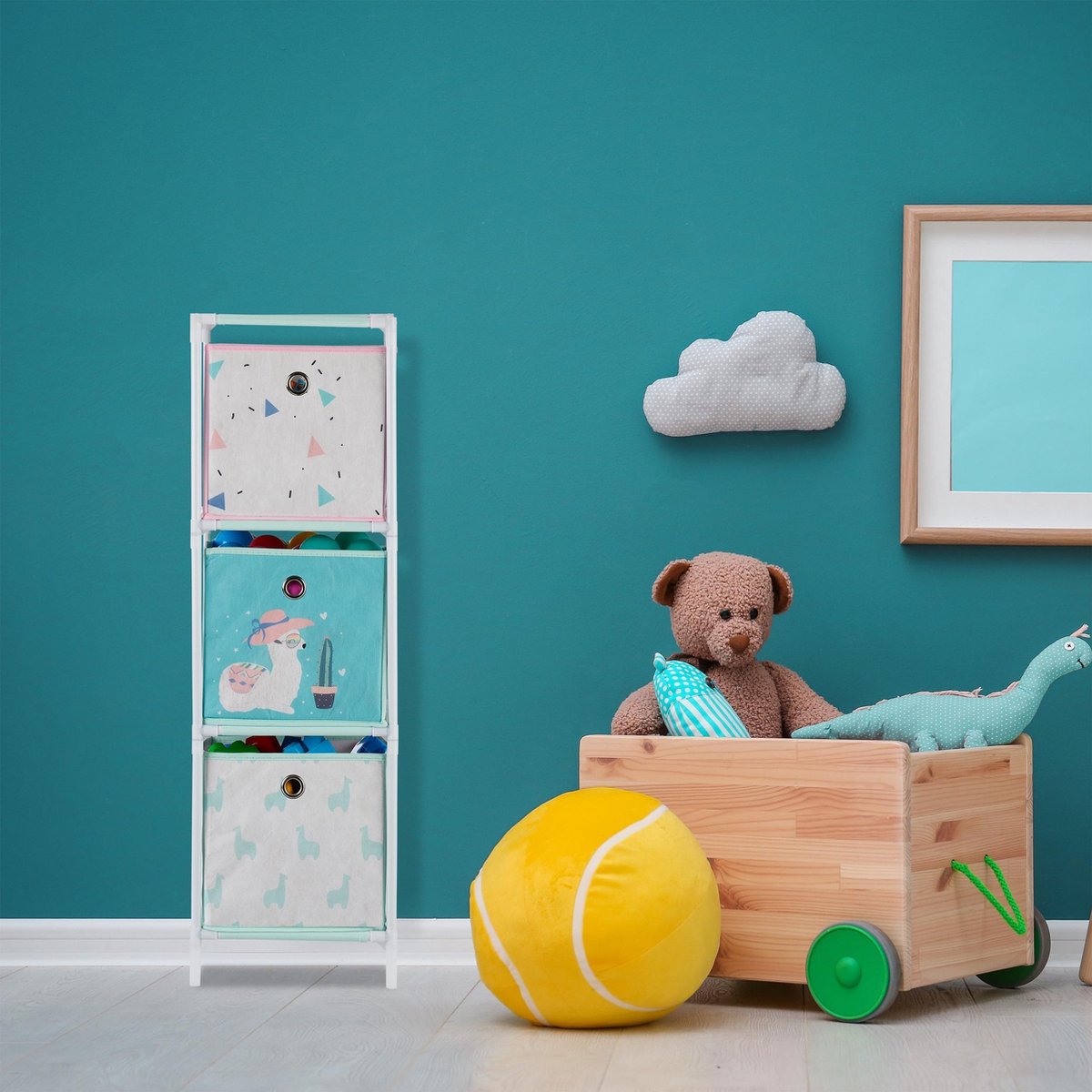 Relaxdays kinderkast met 4 manden - speelgoedkast ki Relaxdays kinderkast met 4 manden - speelgoedkast ki