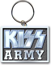 Kiss - Army Block Sleutelhanger - Zilverkleurig