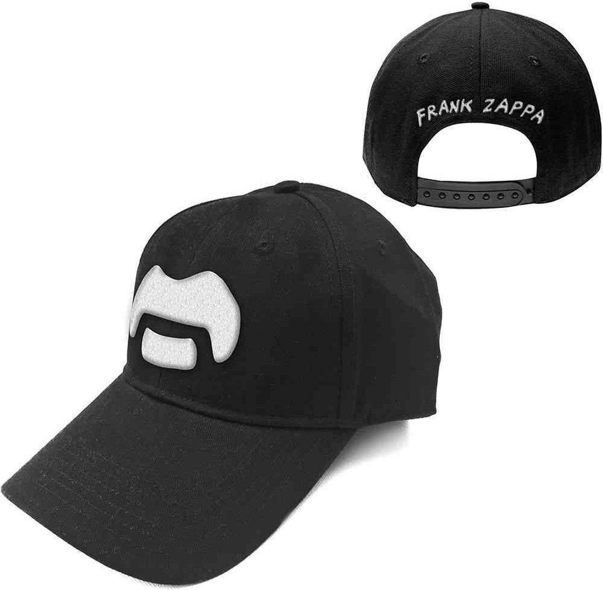 Frank Zappa Baseball pet White Moustache Zwart