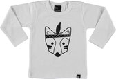 Fox longsleeve shirt 92 Wit/Zwart