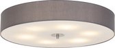 QAZQA drum - Moderne Plafondlamp met kap - 6 lichts - Ø 700 mm - Grijs -  Woonkamer | Slaapkamer | Keuken