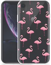 Geschikt voor Apple iPhone Xr Hoesje Flamingo - Designed by Cazy