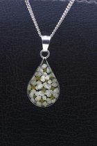 Zilveren Sneeuwkleed druppel klein ketting hanger