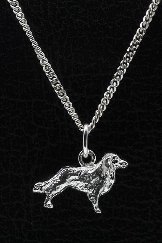 Foto: Zilveren kooikerhondje ketting hanger klein