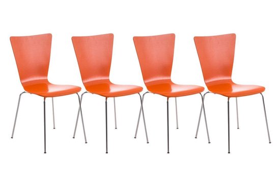 CLP Aaron Set van 4 Bezoekersstoel oranje