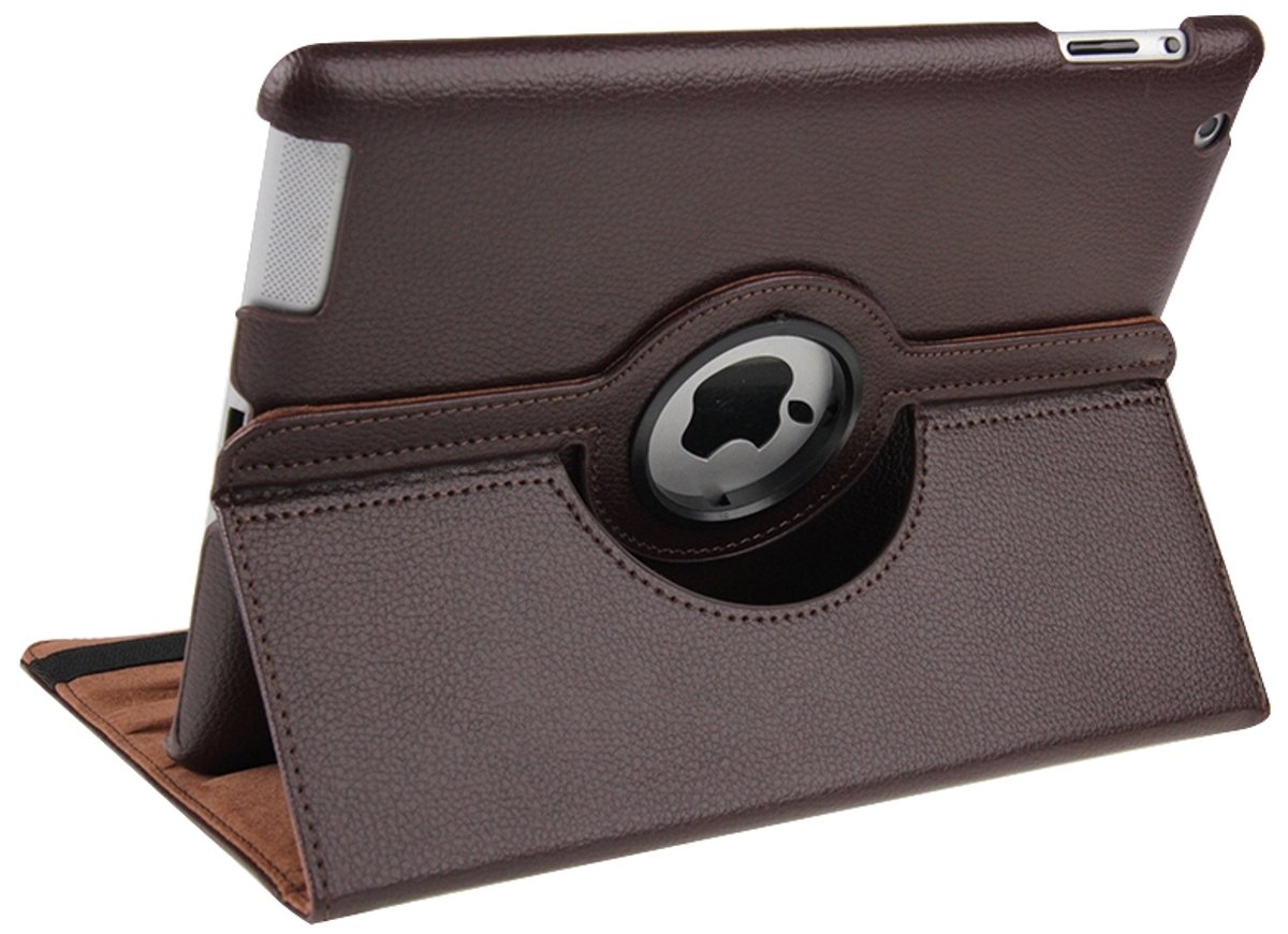 Mobigear Tablethoes geschikt voor Apple iPad 4 (2012) Hoes | Mobigear DuoStand Draaibare Bookcase - Bruin