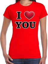 I love you valentijn t-shirt rood voor dames XL