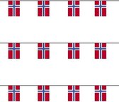 3x Papieren slingers Noorwegen - Feestversiering/decoratie landen thema - Noorse vlag
