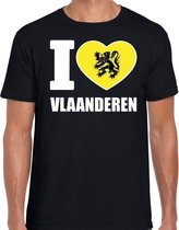 Zwart I love Vlaanderen t-shirt heren S